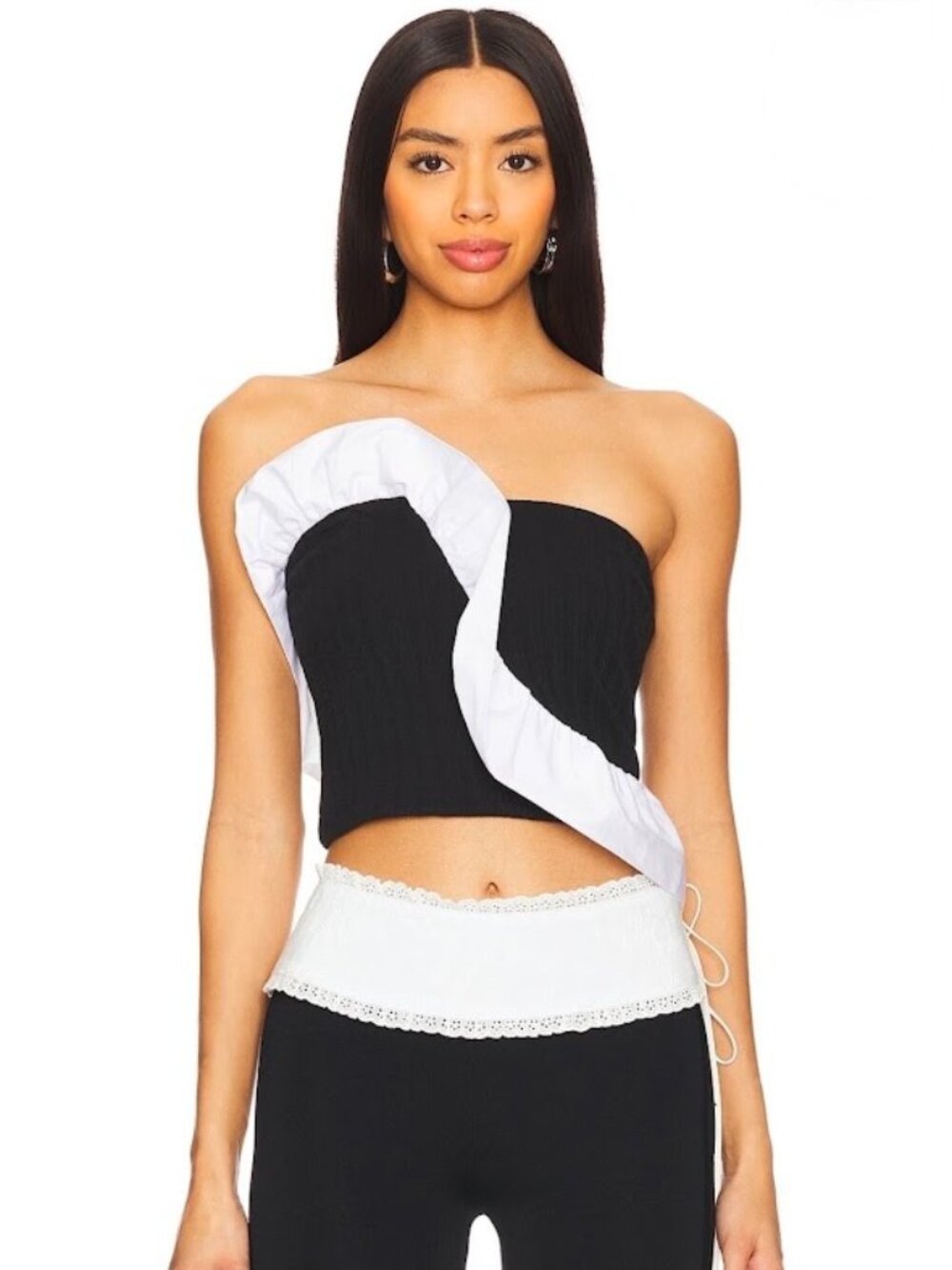 BNWT Free People x REVOLVE Jagger Knit Tube Top In Black Size S